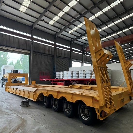 100T 4 Axle Detachable Lowboy Trailer